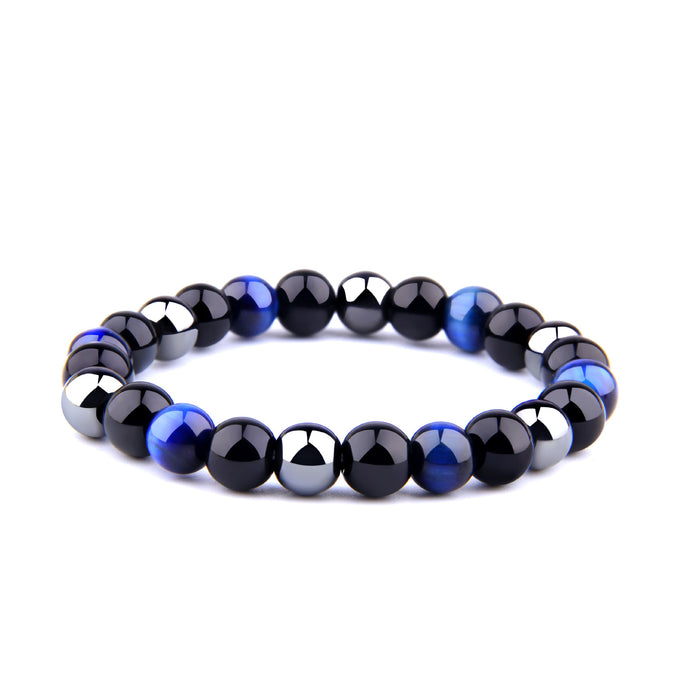 Wholesale Natural Stone Tiger Eye Hematite Beads Magnet Men Bracelet JDC-BT-YinY003