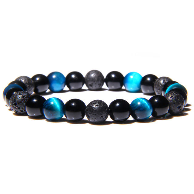 Wholesale Natural Stone Tiger Eye Hematite Beads Magnet Men Bracelet JDC-BT-YinY003