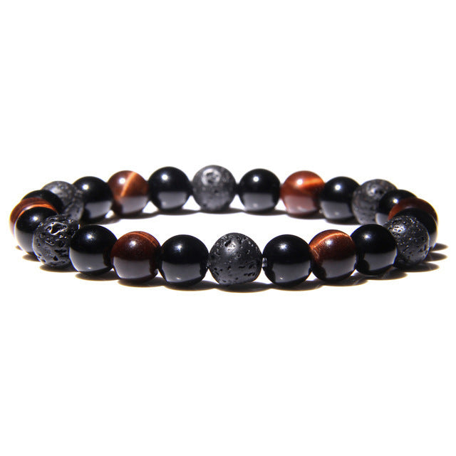 Wholesale Natural Stone Tiger Eye Hematite Beads Magnet Men Bracelet JDC-BT-YinY003