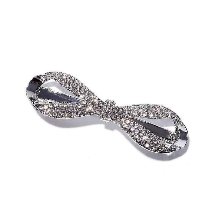 Wholesale Hair Clips Alloy Rhinestone Pearl Bow JDC-HC-SuM001