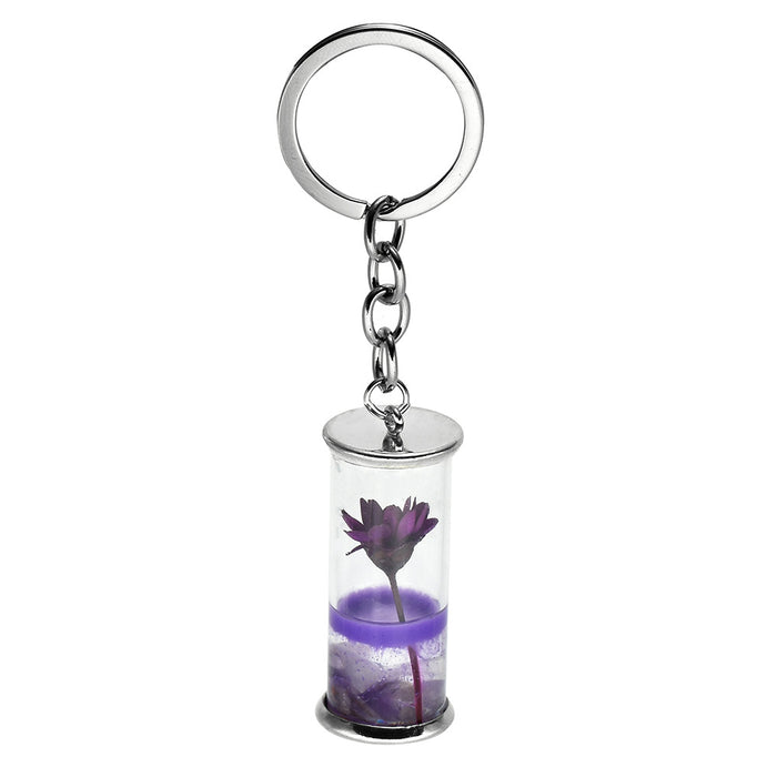 Wholesale Glass Dried Flower Keychain JDC-KC-SongX006