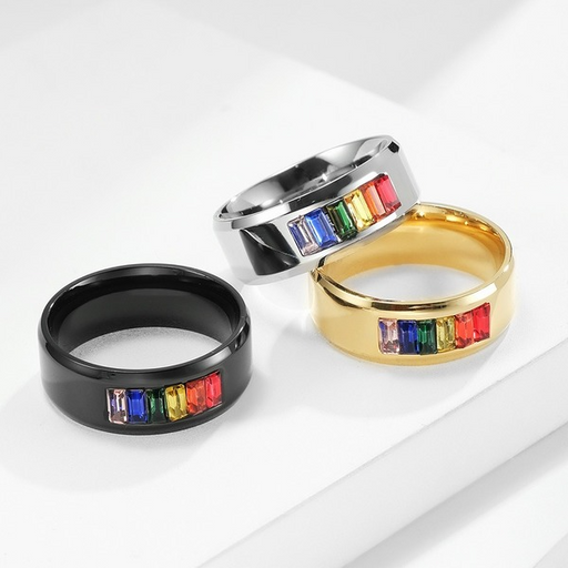 Jewelry WholesaleWholesale titanium steel gay rainbow ring JDC-RS-QianF016 Rings 千风 %variant_option1% %variant_option2% %variant_option3%  Factory Price JoyasDeChina Joyas De China