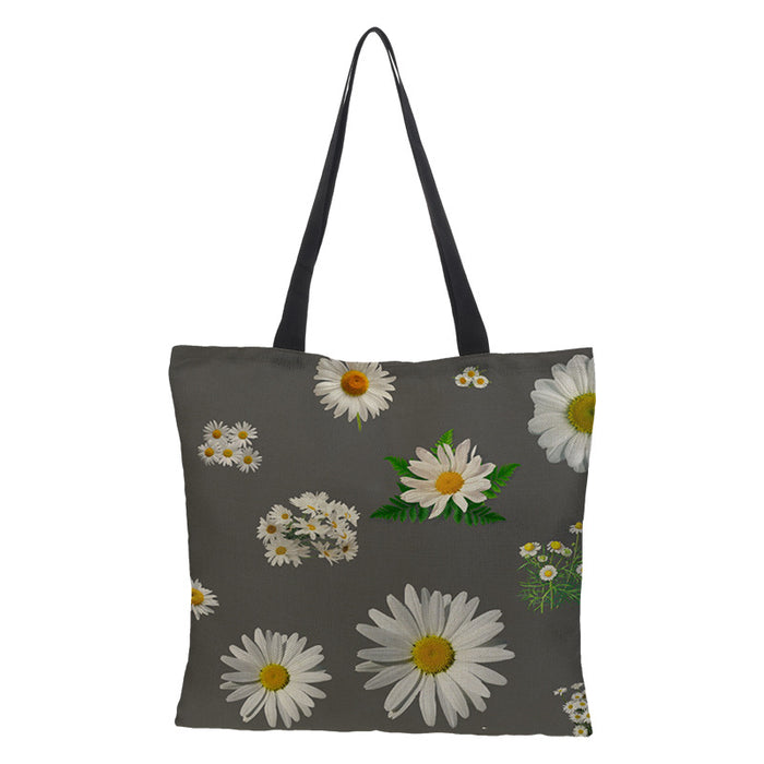 Wholesale Printing Waterproof Cotton Linen Small Daisy Printing Eco-friendly Shopping Bag JDC-SD-QTu010