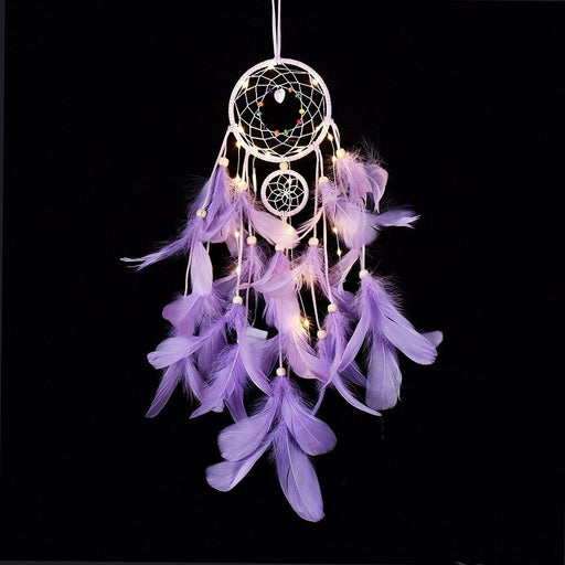 Jewelry WholesaleWholesale Iron Ring Feather Colorful Beads Love Shell LED Light Dreamcatcher JDC-DC-JunX002 Dreamcatcher 俊贤 %variant_option1% %variant_option2% %variant_option3%  Factory Price JoyasDeChina Joyas De China