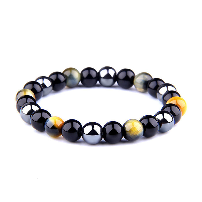 Wholesale Natural Stone Tiger Eye Hematite Beads Magnet Men Bracelet JDC-BT-YinY003