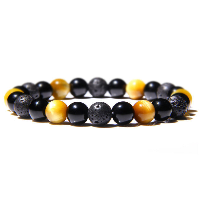 Wholesale Natural Stone Tiger Eye Hematite Beads Magnet Men Bracelet JDC-BT-YinY003