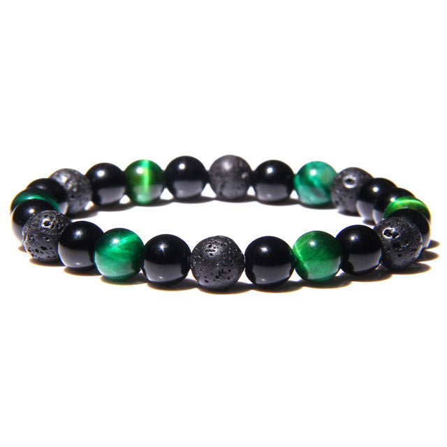 Wholesale Natural Stone Tiger Eye Hematite Beads Magnet Men Bracelet JDC-BT-YinY003