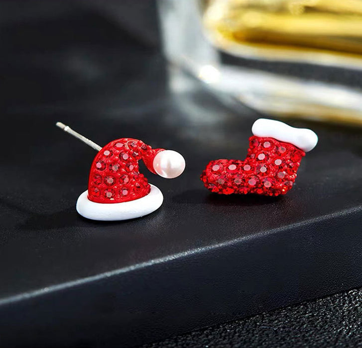 Wholesale Earrings Alloy Full Diamond Strawberry Cherry Flower Stud Earrings JDC-ES-Nina005