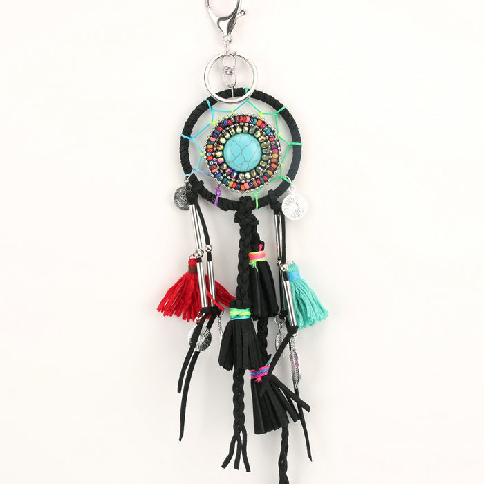 Wholesale Ethnic Color Tassel Grass Canvas Keychain Hanging JDC-KC-XHuai003