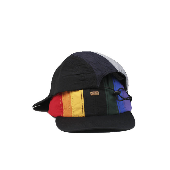 Wholesale drawstring hat rainbow color baseball cap JDC-FH-LongQ001