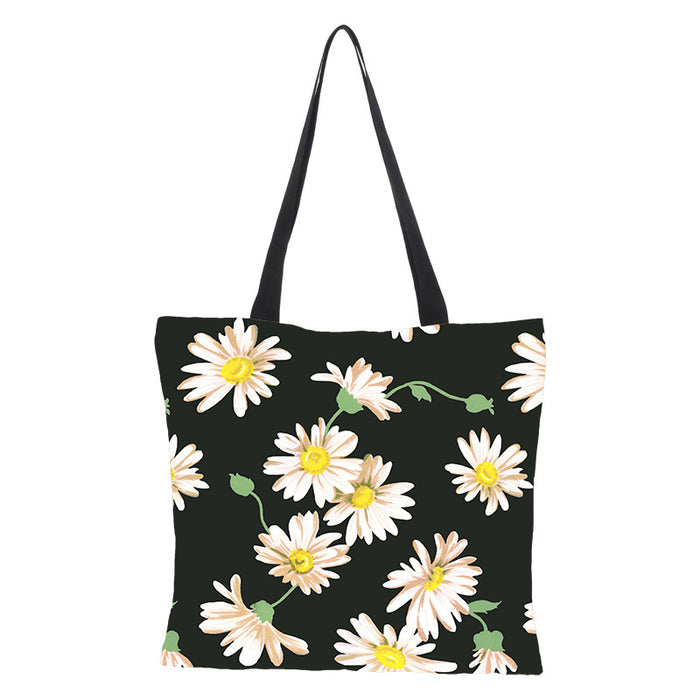 Wholesale Printing Waterproof Cotton Linen Small Daisy Printing Eco-friendly Shopping Bag JDC-SD-QTu010