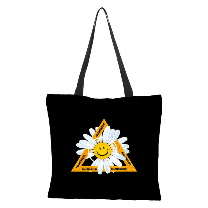 Wholesale Printing Waterproof Cotton Linen Small Daisy Printing Eco-friendly Shopping Bag JDC-SD-QTu010