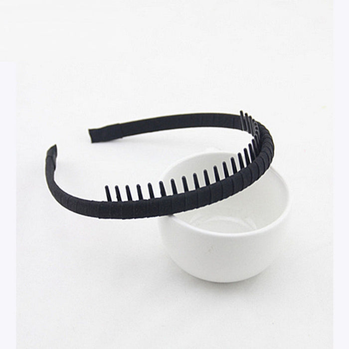 Wholesale toothed hairpin wide edge non-slip clip fabric headband JDC-HD-JunK001