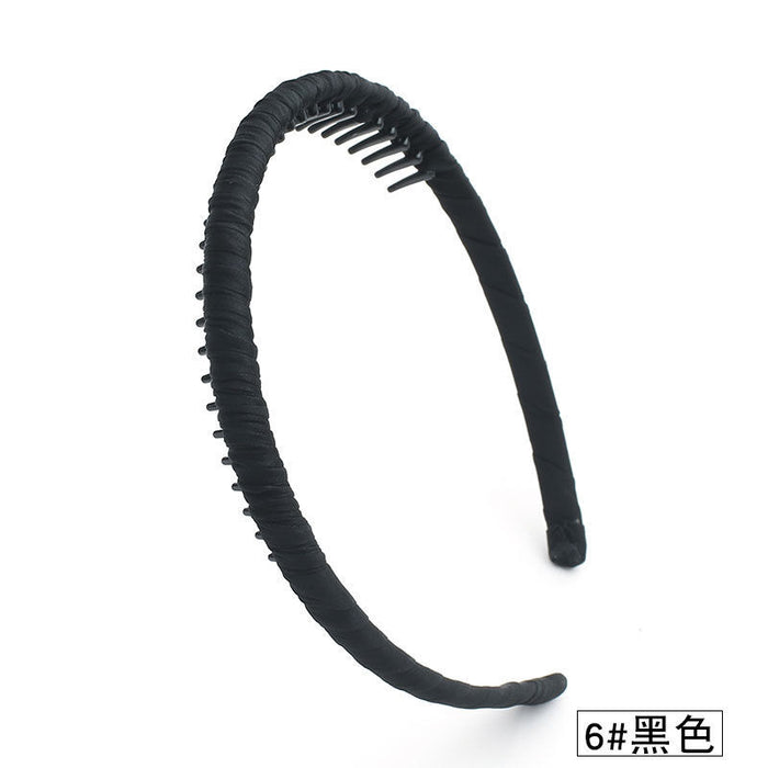 Wholesale toothed hairpin wide edge non-slip clip fabric headband JDC-HD-JunK001