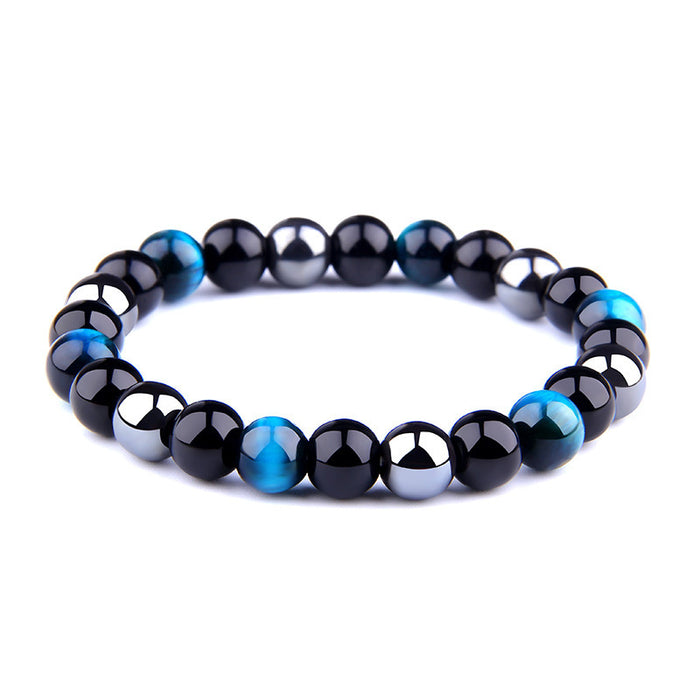 Wholesale Natural Stone Tiger Eye Hematite Beads Magnet Men Bracelet JDC-BT-YinY003