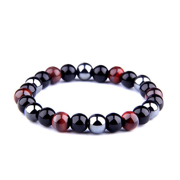 Wholesale Natural Stone Tiger Eye Hematite Beads Magnet Men Bracelet JDC-BT-YinY003