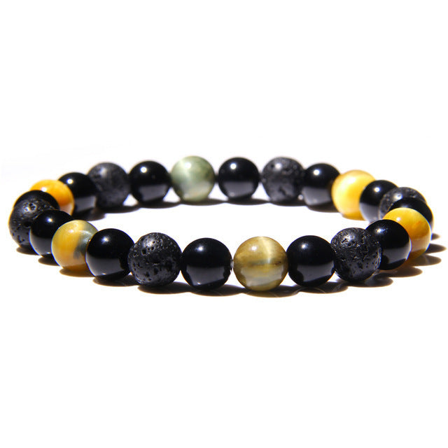 Wholesale Natural Stone Tiger Eye Hematite Beads Magnet Men Bracelet JDC-BT-YinY003