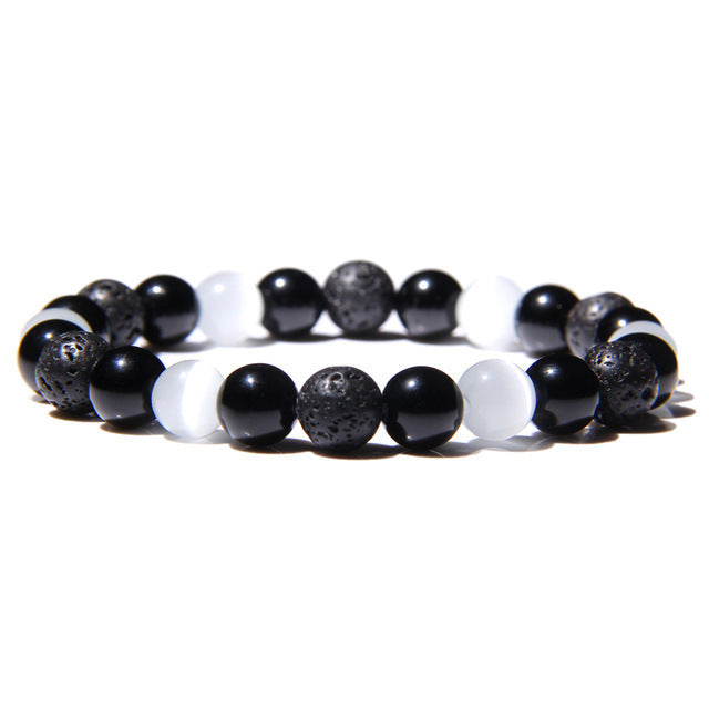 Wholesale Natural Stone Tiger Eye Hematite Beads Magnet Men Bracelet JDC-BT-YinY003