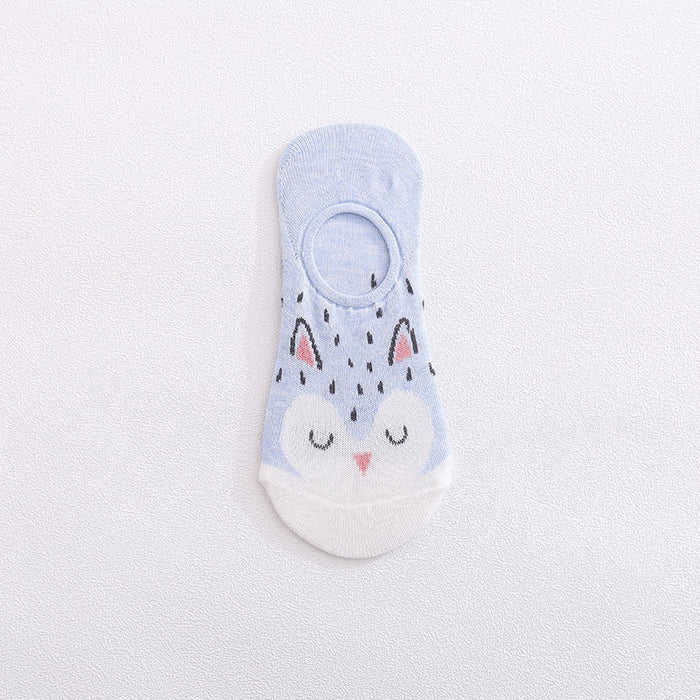 Wholesale Ladies Cartoon Breathable Shallow Mouth Invisible Socks JDC-SK-XFS001