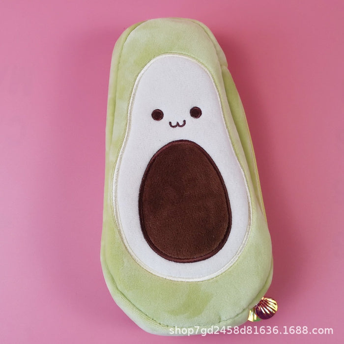 Wholesale Pencil Bags Plush Toast Strawberry Avocado Cute Large Capacity MOQ≥4 JDC-PB-buji003