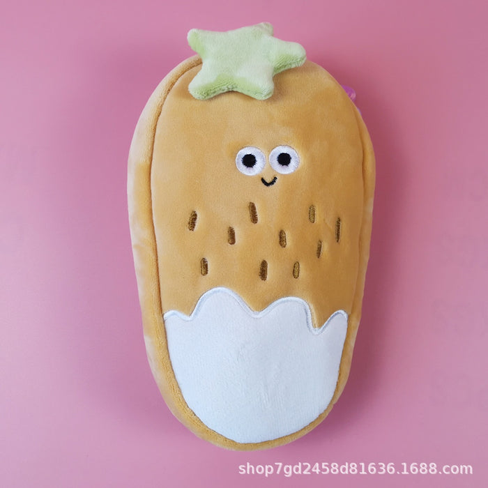 Wholesale Pencil Bags Plush Toast Strawberry Avocado Cute Large Capacity MOQ≥4 JDC-PB-buji003