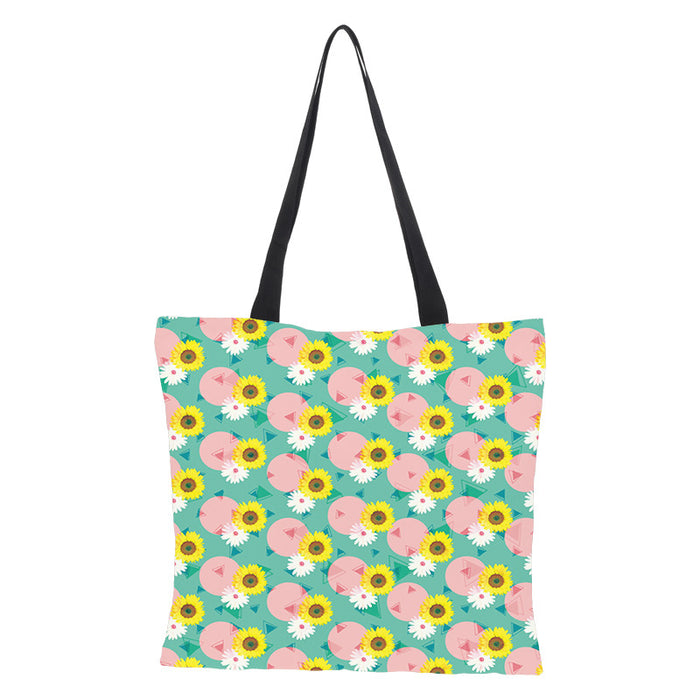 Wholesale Printing Waterproof Cotton Linen Small Daisy Printing Eco-friendly Shopping Bag JDC-SD-QTu010