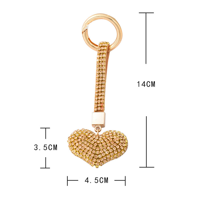 Wholesale diamond cute peach heart car key chain JDC-KC-JFan008