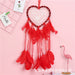 Jewelry WholesaleWholesale Iron Ring Feather Heart-shaped Hollow Fabric Beads Heart Dreamcatcher JDC-DC-JunX006 Dreamcatcher 俊贤 %variant_option1% %variant_option2% %variant_option3%  Factory Price JoyasDeChina Joyas De China