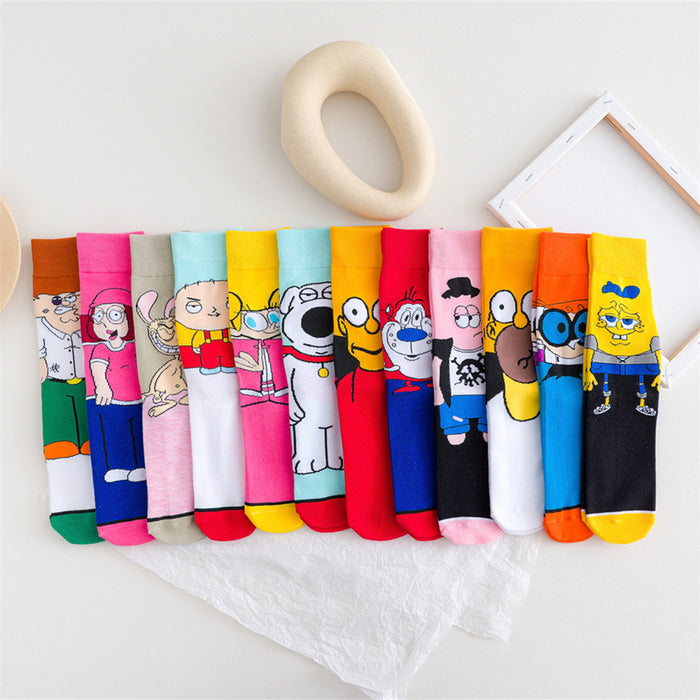 Jewelry WholesaleWholesale spring female cartoon creative pattern straight sports socks JDC-SK-YMS001 Sock 叶茂盛 %variant_option1% %variant_option2% %variant_option3%  Factory Price JoyasDeChina Joyas De China