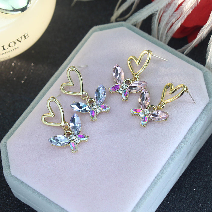 Wholesale pink 925 silver needle earrings MOQ≥3 JDC-ES-jinghy007