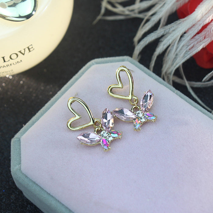 Wholesale pink 925 silver needle earrings MOQ≥3 JDC-ES-jinghy007