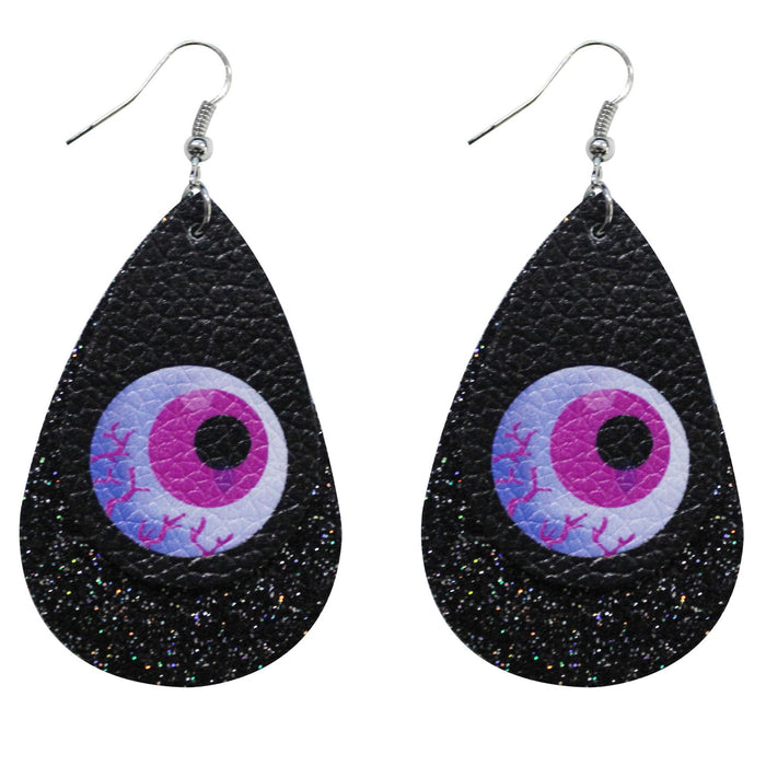 Wholesale Earrings Alloy Leather Droplet Halloween  MOQ≥2 JDC-ES-tianpi014