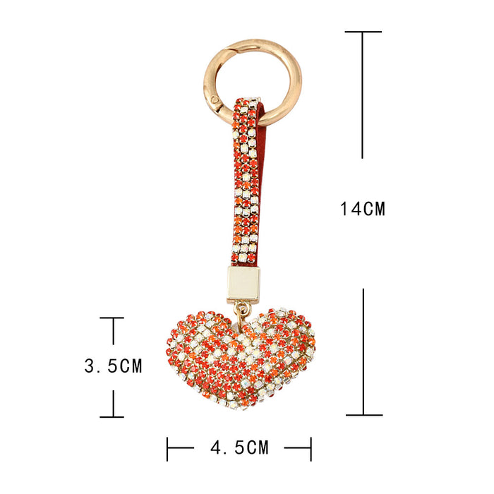 Wholesale diamond cute peach heart car key chain JDC-KC-JFan008