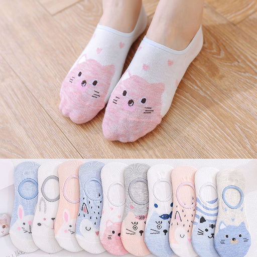 Jewelry WholesaleWholesale Ladies Cartoon Breathable Shallow Mouth Invisible Socks JDC-SK-XFS001 Sock 幸福树 %variant_option1% %variant_option2% %variant_option3%  Factory Price JoyasDeChina Joyas De China