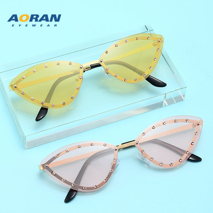 Jewelry WholesaleWholesale frameless diamond triangular frame sunglasses JDC-SG-AoR003 Sunglasses 奥然 %variant_option1% %variant_option2% %variant_option3%  Factory Price JoyasDeChina Joyas De China