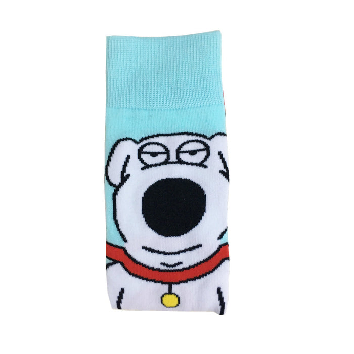 Wholesale spring female cartoon creative pattern straight sports socks JDC-SK-YMS001