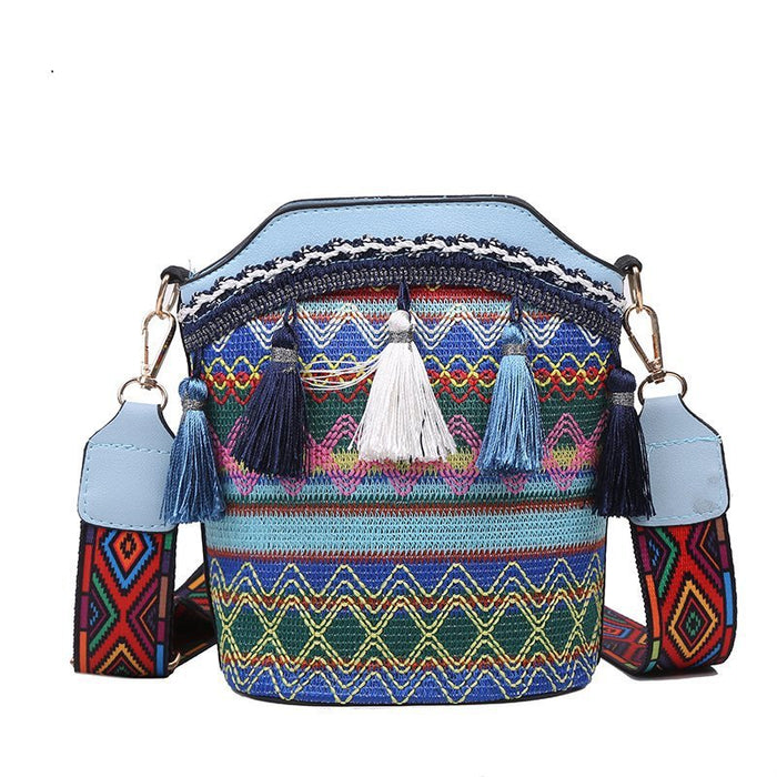 Jewelry WholesaleWholesale fringed bucket bags woven Beach Bag JDC-BB-Danze003 Beach Bag 丹泽 %variant_option1% %variant_option2% %variant_option3%  Factory Price JoyasDeChina Joyas De China