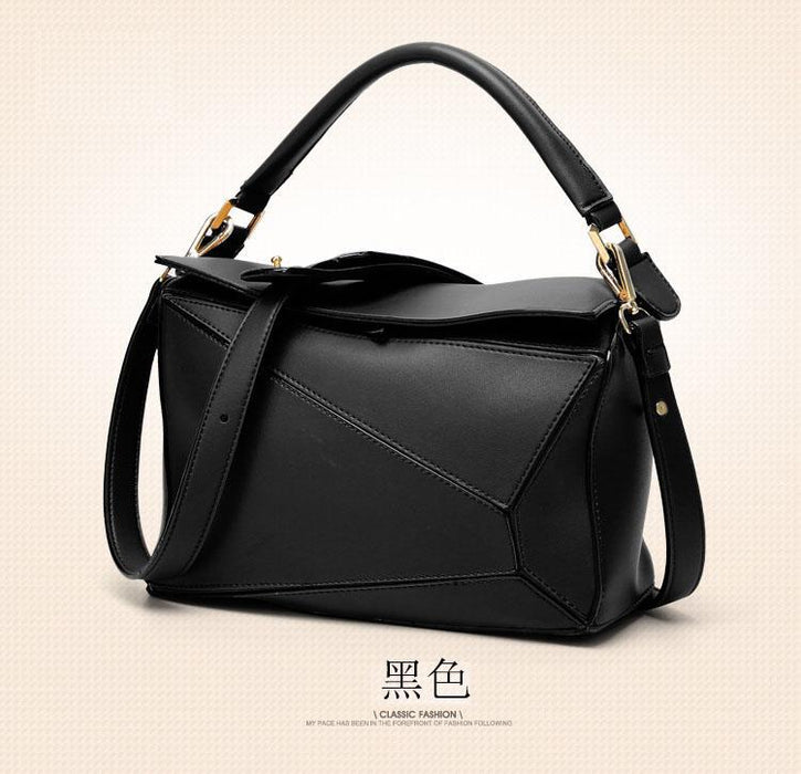 Wholesale Shoulder Bag PU Contrast Color Geometric Diagonal Span JDC-SD-MengYi001