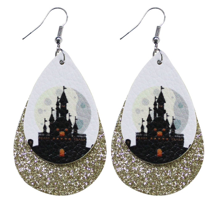 Wholesale Earrings Alloy Leather Droplet Halloween  MOQ≥2 JDC-ES-tianpi014