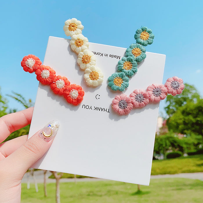 Jewelry WholesaleWholesale small daisy flower word clip hairpin JDC-HC-Hankou001 Hair Clips 韩蔻 %variant_option1% %variant_option2% %variant_option3%  Factory Price JoyasDeChina Joyas De China