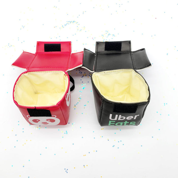 Wholesale meal bag coin purse creative PU leather Uber takeaway box keychain MOQ≥3 JDC-KC-HAn003