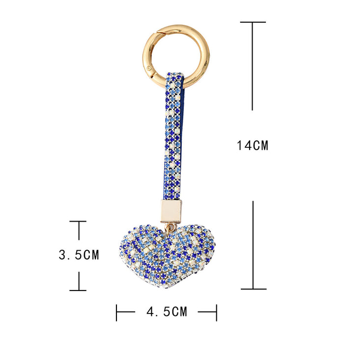 Wholesale diamond cute peach heart car key chain JDC-KC-JFan008