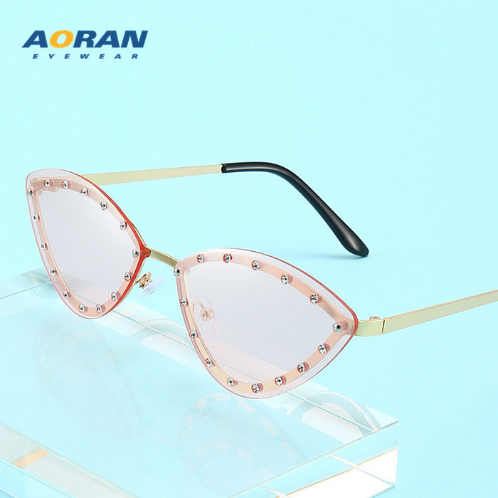 Jewelry WholesaleWholesale frameless diamond triangular frame sunglasses JDC-SG-AoR003 Sunglasses 奥然 %variant_option1% %variant_option2% %variant_option3%  Factory Price JoyasDeChina Joyas De China