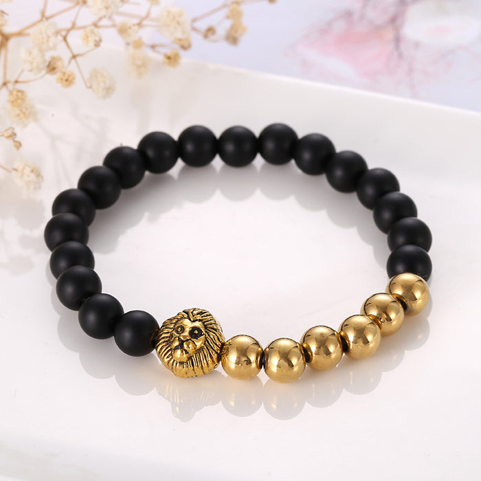 Jewelry WholesaleWholesale Alloy Natural Stone Lion Beaded Bracelet JDC-BT-ZiR008 Bracelet 孜瑞 %variant_option1% %variant_option2% %variant_option3%  Factory Price JoyasDeChina Joyas De China