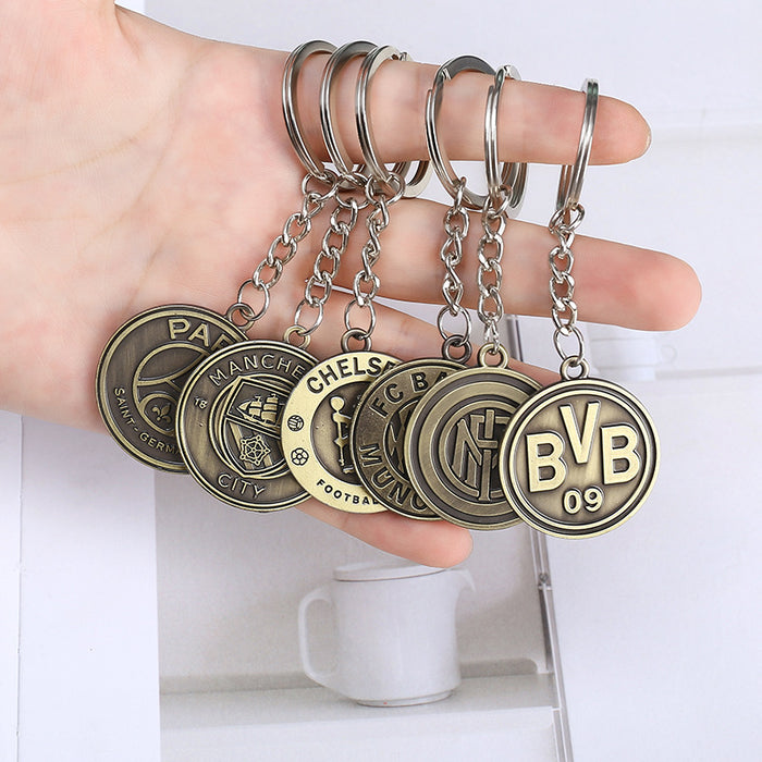 Wholesale football keychain bronze keychain gift pendant MOQ≥10JDC-KC-HLv002