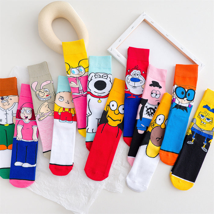 Jewelry WholesaleWholesale spring female cartoon creative pattern straight sports socks JDC-SK-YMS001 Sock 叶茂盛 %variant_option1% %variant_option2% %variant_option3%  Factory Price JoyasDeChina Joyas De China