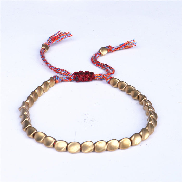 Wholesale Bracelet Copper Beads Tassel Hand Braided Pull Hand Rope MOQ≥3 JDC-BT-QiuX029