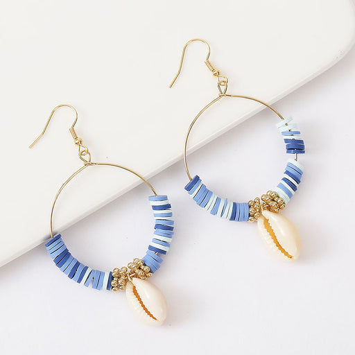 Jewelry WholesaleWholesale bohemian soft ceramic shell beaded earrings JDC-ES-Lai014 Earrings 恋艾 %variant_option1% %variant_option2% %variant_option3%  Factory Price JoyasDeChina Joyas De China