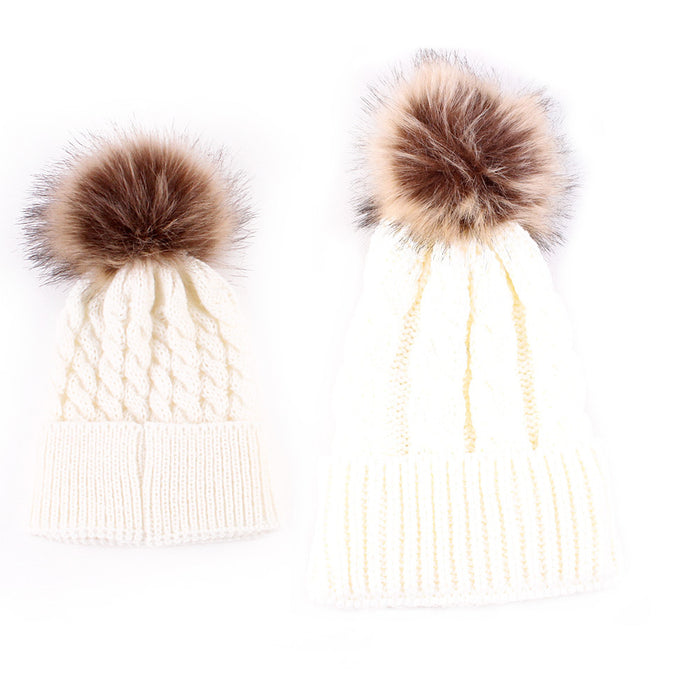 Wholesale Hat Cotton Striped Autumn and Winter Parent-child Knitted Hat MOQ≥2 JDC-FH-MY006