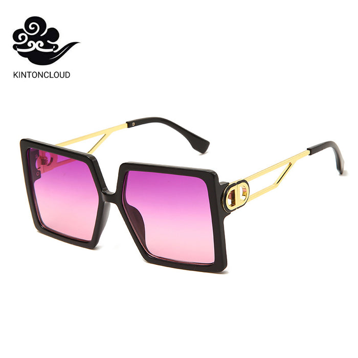 Wholesale Square Big Frame Metal Brand Sunglasses （F) JDC-SG-HNB006